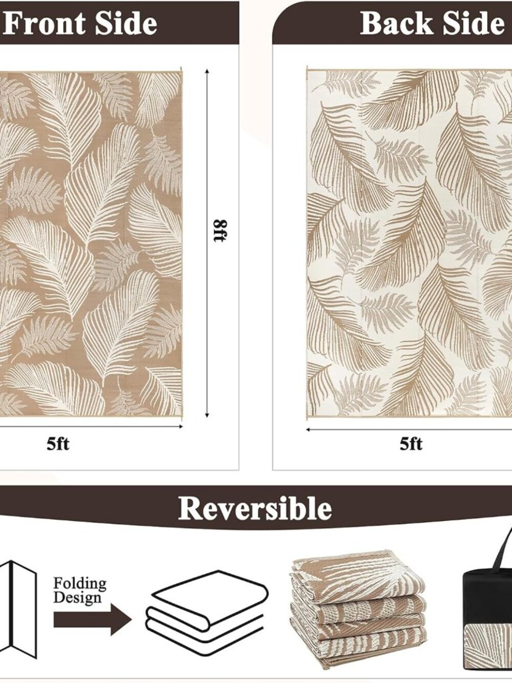 Waterproof Outdoor Rug 5x8 - Picture 4 of 8